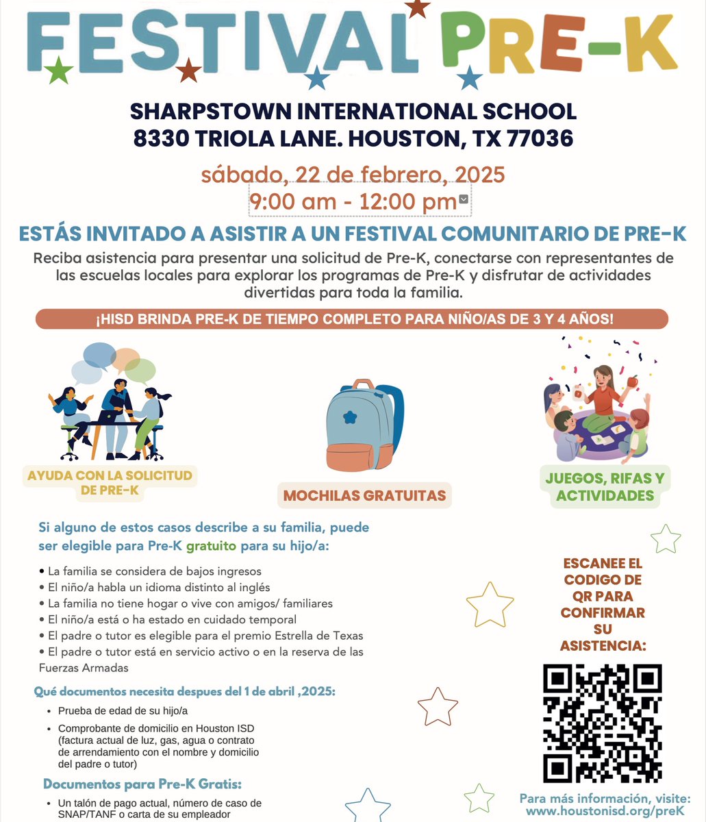 Asista a este fantástico evento y obtenga ayuda personalizada para completar la solicitud de ingreso a PreK de su hijo, conozca a representantes de las escuelas locales para conocer programas extraordinarios y disfrute de emocionantes actividades para toda la familia.