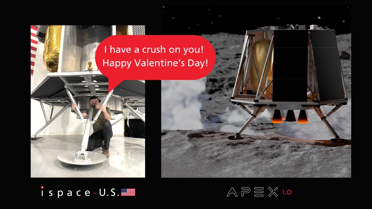 ispace_us_inc's tweet photo. Structures Engineer Rane Jaresh, you've been matched . . . to test lunar lander legs. You are ready for this commitment: a true crush test. Stay tuned as we follow Rane moving this relationship from casual crush to long-term reliable. Happy Valentine's Day from ispace-US! https://t.co/bCamojR9g9