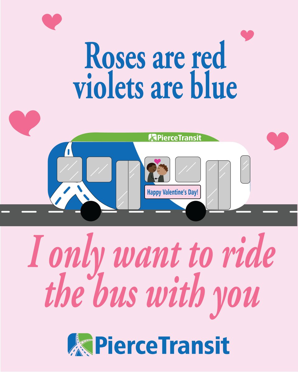 PierceTransit's tweet image. Happy Valentine's Day from Pierce Transit! 💕