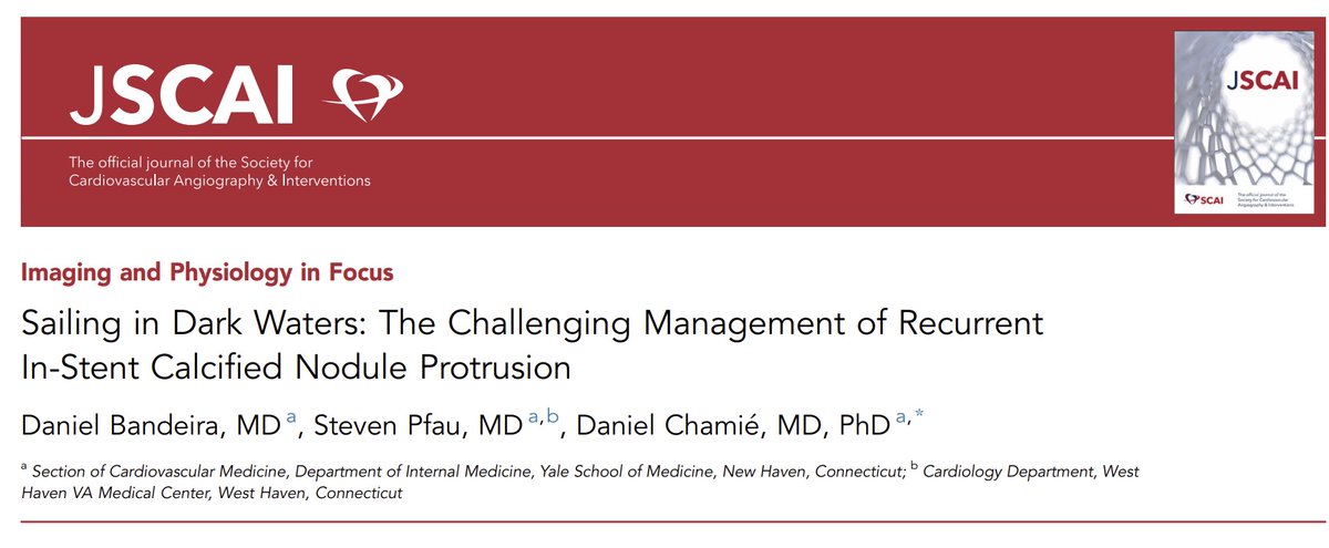 🚨 New #JSCAI article

"Sailing in Dark Waters: The Challenging Mgmt of Recurrent #InStent #Calcified Nodule Protrusion" presents a #complex #case of a 74yo pt.

This #Imaging &amp; #Physiology in Focus article introduces a new section featuring 4 key learning points. Read more: