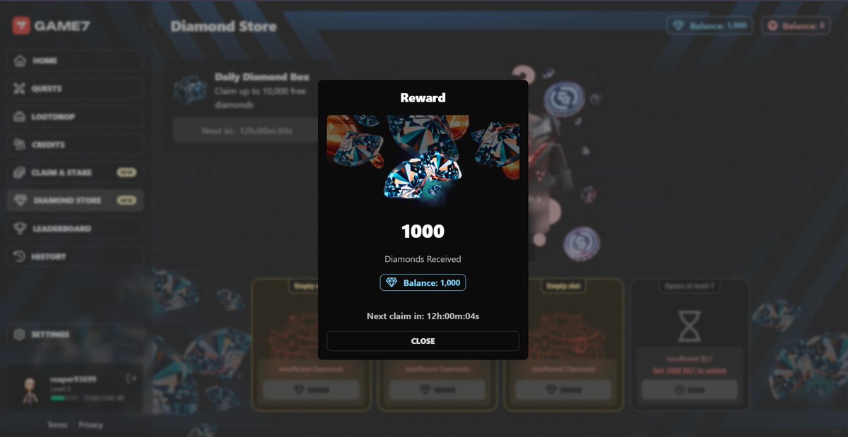 KrrishM69596913's tweet image. 🚀 Just unlocked a Diamond Box on @G7_DAO! 💎✨

Big rewards inside—what did I get? 👀🔥

Who else is opening their loot boxes today? Let’s go! 💰🎁

#G7DAO #DiamondBox #LootboxShowdown #CryptoRewards