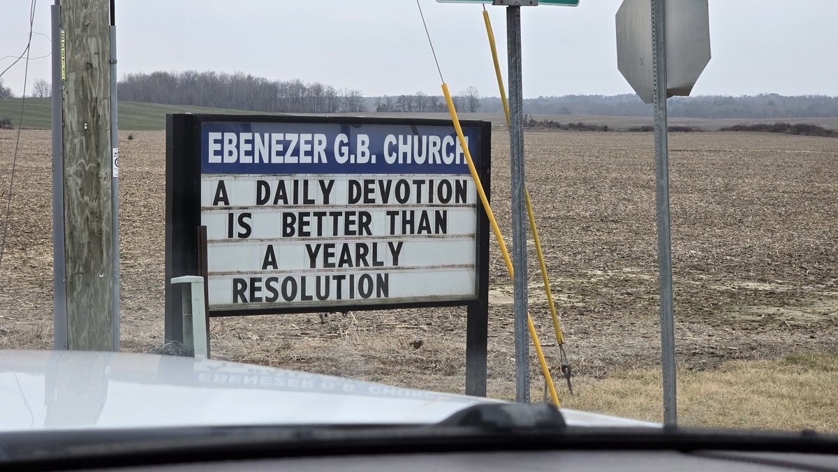 MaglingerRyan's tweet image. This morning I saw this sign on Folsomville Road… and figured I would share it.  

Undoubtedly many people make resolutions going into the new year… and we know all too well that most of them never survive the winter… I thought this was a good reminder that our daily devotions…