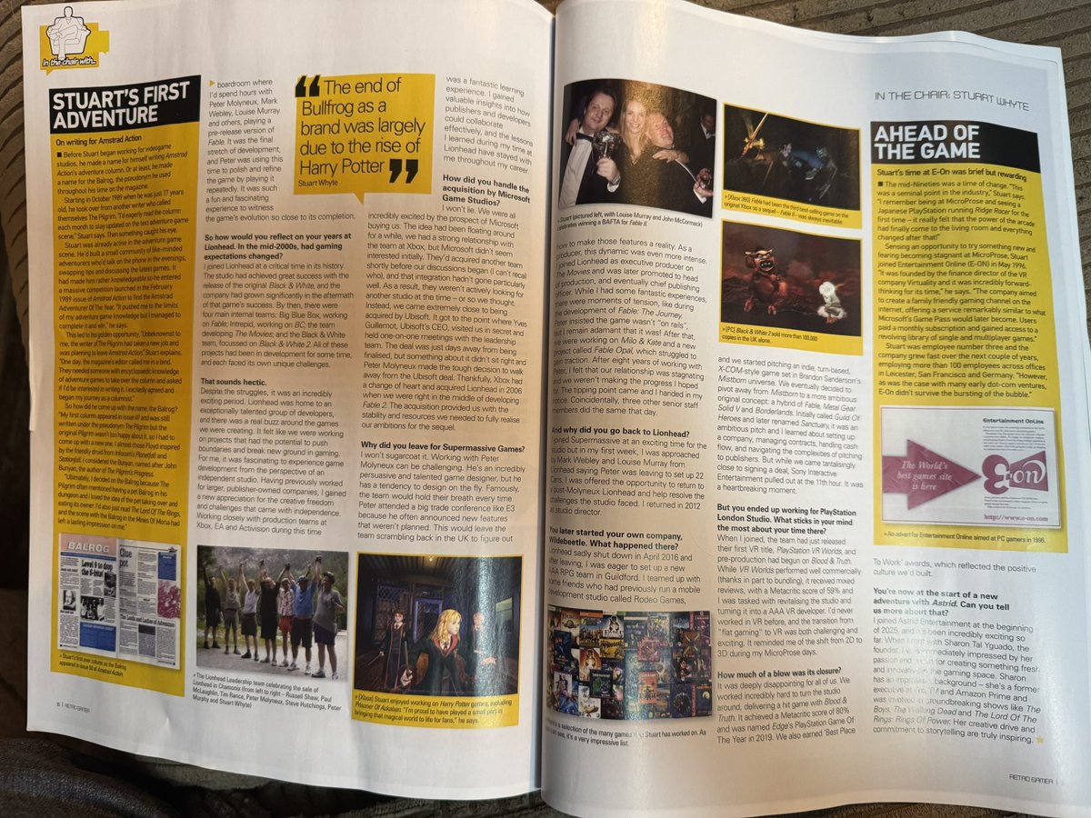Honoured to be  “in the chair with…” in this months <a href="/RetroGamer_Mag/">Retro Gamer</a>!