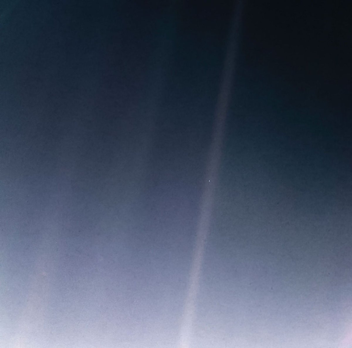 NASA (@nasa) on Twitter photo The <a href="/NASAVoyager/">NASA Voyager</a> 1 spacecraft took one of the most iconic photographs of our home planet 35 years ago today. The "Pale Blue Dot" image shows Earth as a pixel-sized point of light, highlighting our vulnerability—how small we are on a cosmic scale. The <a href="/NASAVoyager/">NASA Voyager</a> 1 spacecraft took one of the most iconic photographs of our home planet 35 years ago today. The "Pale Blue Dot" image shows Earth as a pixel-sized point of light, highlighting our vulnerability—how small we are on a cosmic scale.