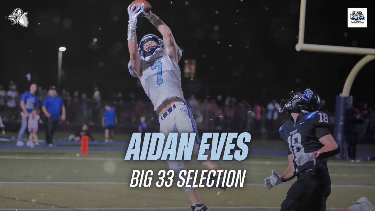 BREAKING NEWS- North Penn TE/DE Aidan Eves has been selected to the PA roster for the Big 33 game!
An incredible honor to cap a great career - Congratulations, Aidan!!!
