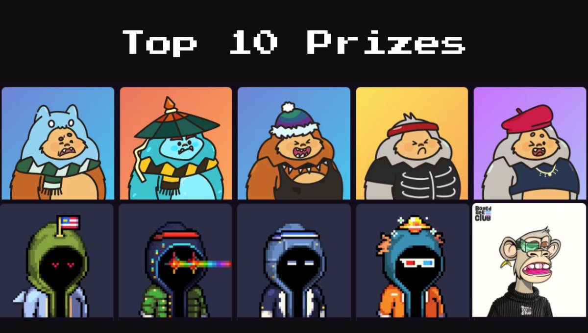 ATTN: The Villagers Leaderboard closes in ONE HOUR! The Top 100 winners will be eligible for the lowest mint price. There's still time to be in the Top 1,000 which also secures a discounted price. ✅ (BONUS: The Top 10 winners can pick one NFT from the ones below) 🏆