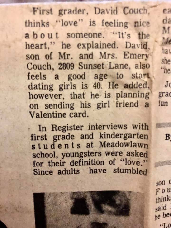 In grade school always enjoyed the giving out &amp; receiving of Valentine’s cards &amp; heart candy with my classmates. Getting ready to take off on a plane from Atlanta to see my 2025 Valentine’s Day date for the 40th straight year.