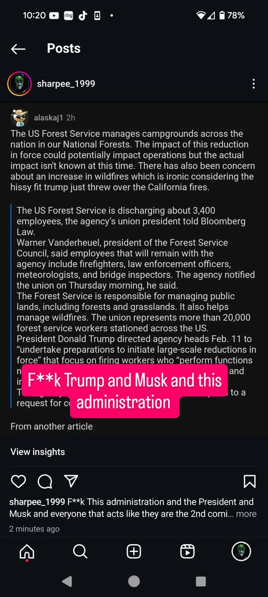 sharpeemail's tweet photo. F**k this administration and the president and musk https://t.co/ozUO47Gd3R