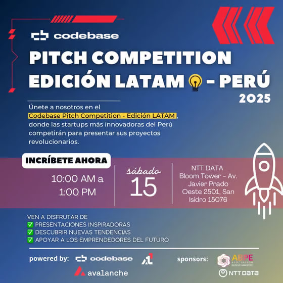 OmdenaLimaPe's tweet photo. 🗣✨#EventoRecomendado #difusión @OmdenaLimaPe #LATAM #Global 
Codebase #Pitch #Competition - #EdiciónLatam #Peru🔥🚀

#Registro #Info : https://t.co/OAbXhP3eLN @avax 

#disruptivo #startups #criptomonedas #NFTs #DeFi #Web3 #EconomiaDigital #Omdena #LocalChapter #OmdenaLimaPeru💜 https://t.co/s55RHJaQ70