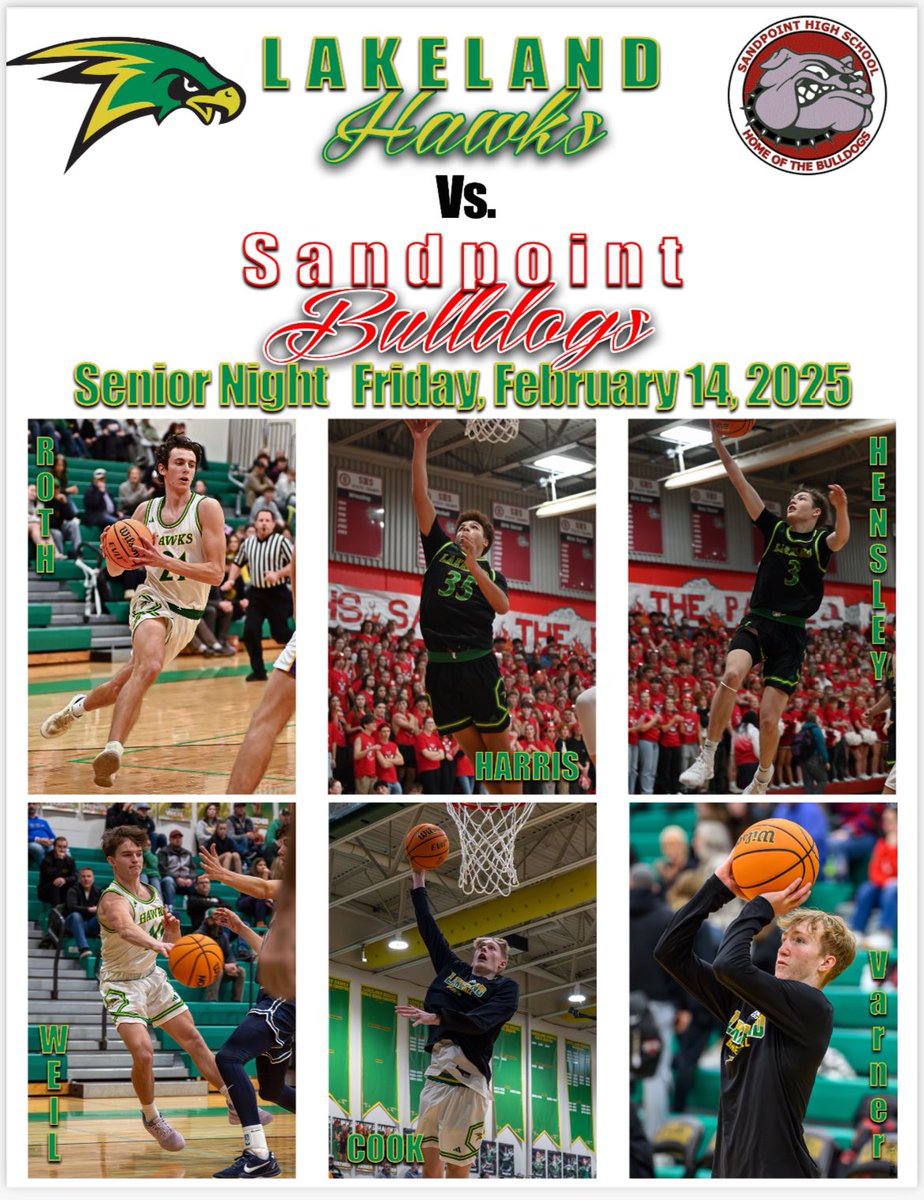 🚨Gameday🚨 

Lakeland (9-10) 🆚 Sandpoint (8-10)

🗓️: 2/14/25

⏰: 7:00pm

📍: LHS
#LsUP #DefendReboundRun