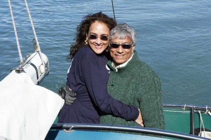 HarmeetKDhillon's tweet image. Sarv and I on our wedding day one sunny February, sailing to Angel Island in his boat to meet the judge and a dozen close friends and family who witnessed our vows. Every day just got better after that. Remembering my forever Valentine today.