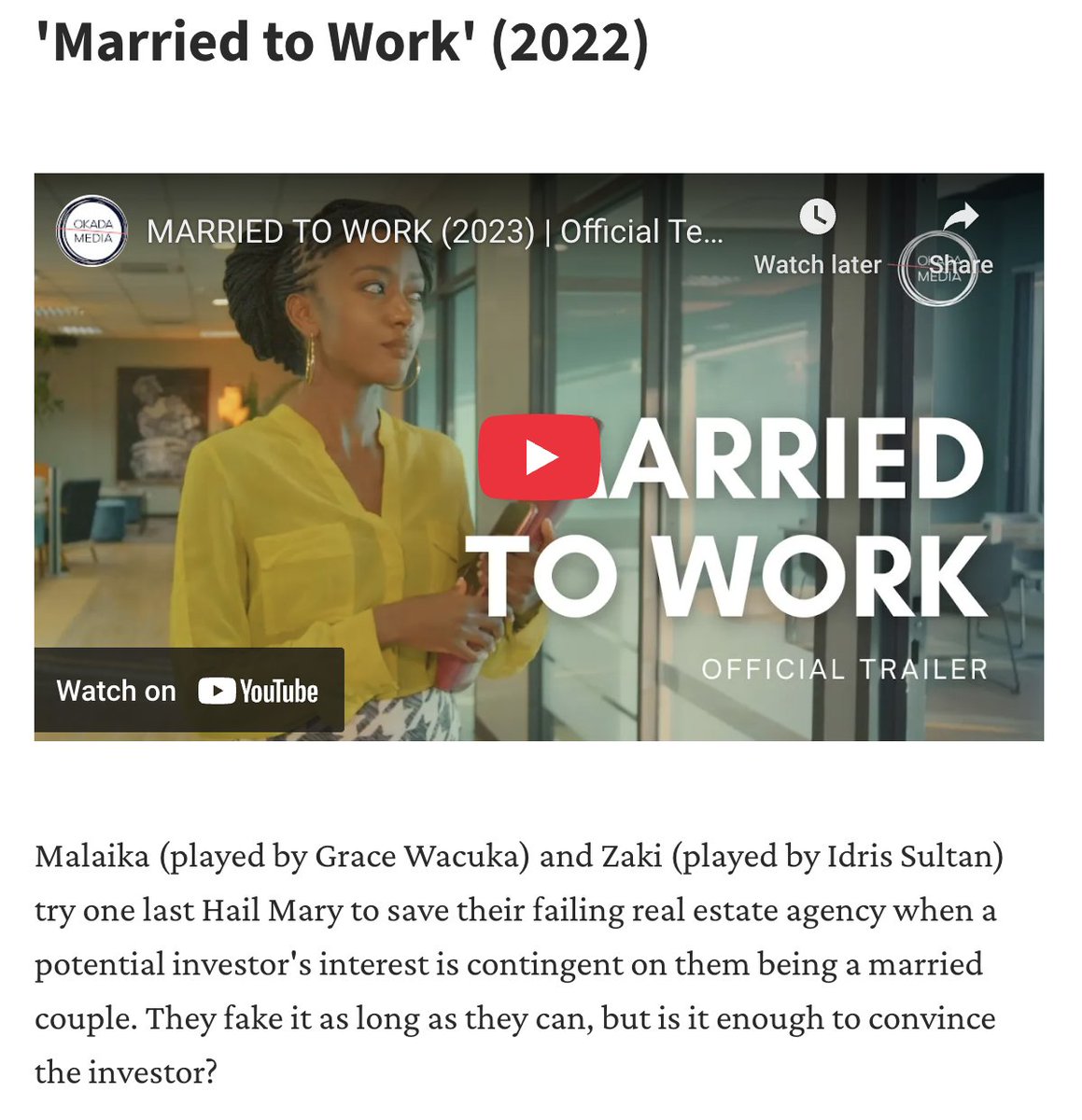 Happy ❤️ Day !
In the mood for romcoms? Here’s a pretty comprehensive list of options. Special mention for Married to Work (an Okada Media original).
If you haven’t seen it yet this is the perfect weekend to do so! Think of it as a free trip to Zanzibar ;)
today.com/popculture/mov…