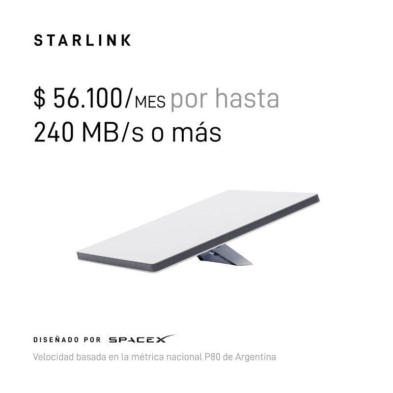 Starlink's tweet photo. Sin contratos a largo plazo.
Fácil de pedir en línea.