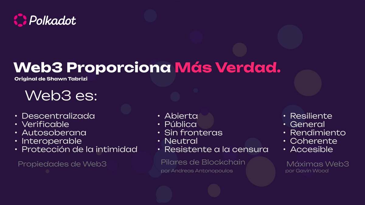 Polkadot en Español (@polkadotespanol) on Twitter photo Web3: la verdad sin intermediarios
Imagina un mundo donde la verdad no depende de titulares, bancos o burocracias. Un mundo donde no necesitas pedir permiso para participar, donde las reglas son claras y nadie puede cambiarlas a su antojo ❌
Ese mundo ya existe. Se llama Web3. Web3: la verdad sin intermediarios
Imagina un mundo donde la verdad no depende de titulares, bancos o burocracias. Un mundo donde no necesitas pedir permiso para participar, donde las reglas son claras y nadie puede cambiarlas a su antojo ❌
Ese mundo ya existe. Se llama Web3.