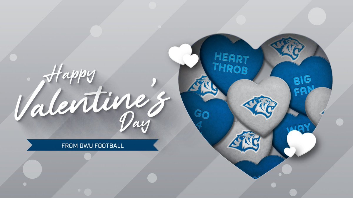 DWU Football (@dwtigerfootball) on Twitter photo You’re the MVP of our hearts! 💙🏈 Happy Valentine’s Day from DWU Football! #BleedBlue You’re the MVP of our hearts! 💙🏈 Happy Valentine’s Day from DWU Football! #BleedBlue