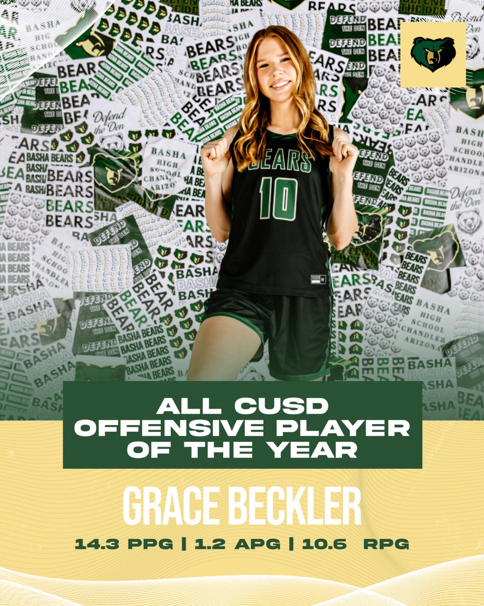 Basha Girls Basketball (@bashagbb) on Twitter photo Congratulations to all of our ALL CUSD award winners. Madi, Rose, Amira and Grace way to represent Basha!!!
💚🏀🐻
<a href="/BashaAthletics/">Basha HS Athletics</a> <a href="/bashabearnation/">Basha Bear Nation</a> <a href="/CUSDAthletics/">CUSDAthletics</a> Congratulations to all of our ALL CUSD award winners. Madi, Rose, Amira and Grace way to represent Basha!!!
💚🏀🐻
<a href="/BashaAthletics/">Basha HS Athletics</a> <a href="/bashabearnation/">Basha Bear Nation</a> <a href="/CUSDAthletics/">CUSDAthletics</a>