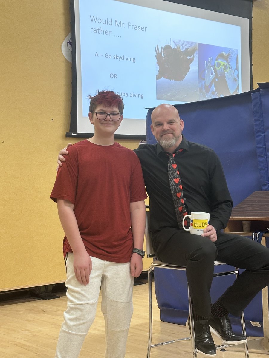 Mr_M_Fraser's tweet image. Colour House Assembly and Valentine's Day! Great assembly led by some great Gr. 8 leaders today! Oh, and had a few front row hecklers as part of our "How well do you know Mr. Fraser?" gameshow. Reminded me of a pair from my younger years.🤣
@GEDSB #RRSthinkinclusive