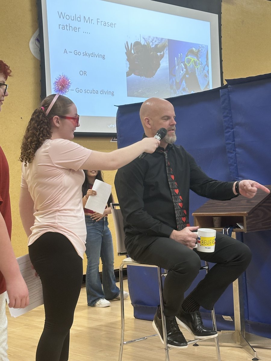Mr_M_Fraser's tweet image. Colour House Assembly and Valentine's Day! Great assembly led by some great Gr. 8 leaders today! Oh, and had a few front row hecklers as part of our "How well do you know Mr. Fraser?" gameshow. Reminded me of a pair from my younger years.🤣
@GEDSB #RRSthinkinclusive