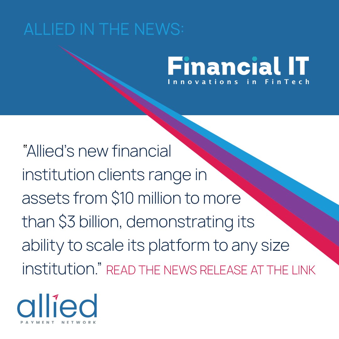 Read the article at the link below to find out who our newest clients are and why they have entrusted <a href="/AlliedPayment/">Allied Payment</a> to manage their account holders' digital payments solutions.

hubs.ly/Q036L78-0