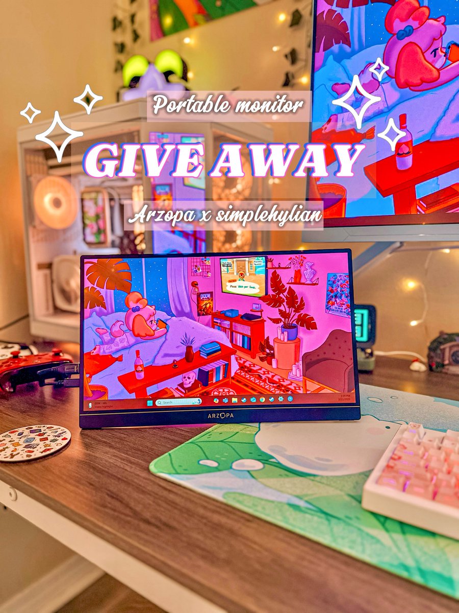 Simplehylian's tweet image. Happy love day!! 💞💝🎁
✨ ITS GIVEAWAY TIME ✨

I’m teaming up with @arzopa to giveaway a portable monitor to one of you guys! 

How to enter:
♡ Follow me + @arzopa 
♡ Like + RT this post 
♡ tag 2 friends in the comments

Open worldwide! 🌎 ends on Feb 21st GOODLUCK🍀 

1/2🧵