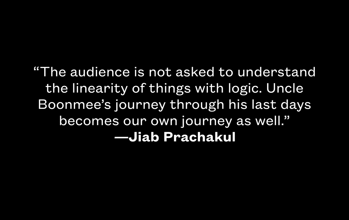 AFS's co-curated film series with painter Jiab Prachakul and @contemporaryatx concludes Feb. 16 &amp; 19 with UNCLE BOONMEE WHO CAN RECALL HIS PAST LIVES—the Palme d'Or winner by Prachakul's friend (and recent portrait subject) Apichatpong Weerasethakul.
austinfilm.org/screening/uncl…