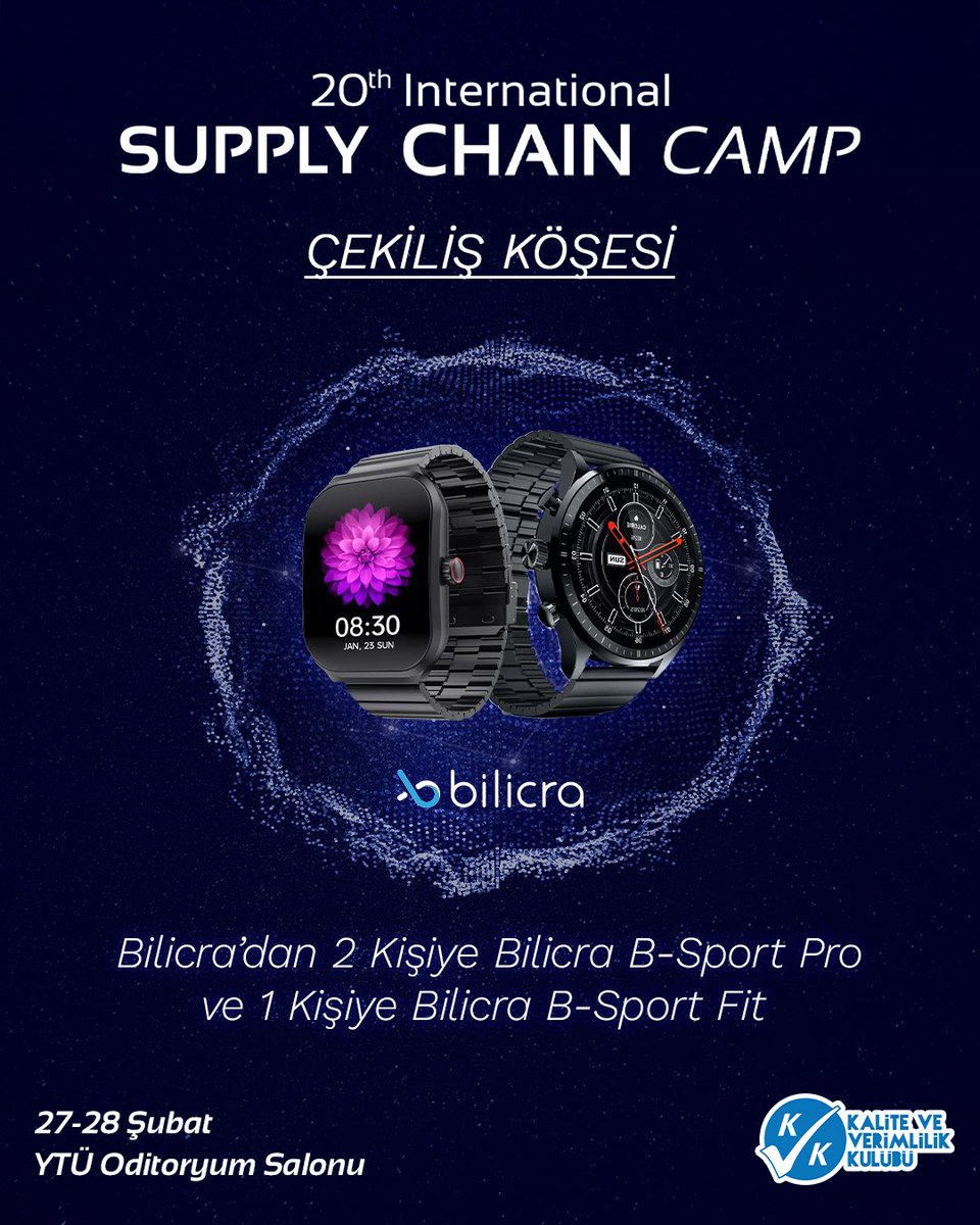 20th International Supply Chain Camp’te <a href="/bilicra/">bilicra</a>'dan muhteşem ödüller seni bekliyor!

🎯 2 kişiye Bilicra B-Sport Pro
🎯 1 kişiye Bilicra B-Sport Fit

🔥 Nasıl katılırım?

✅ Bio'daki linkten kaydol
✅ 1 arkadaşını etiketle 
✅<a href="/ytukvk/">Kalite ve Verimlilik Kulübü</a> ve <a href="/bilicra/">bilicra</a> adreslerini takip et