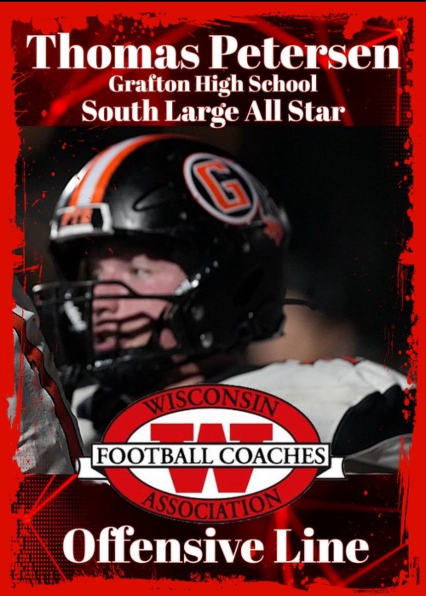 I’m honored and blessed to represent Grafton and the southern part of Wisconsin in this years WFCA Allstar game. I wanna my family, coaches and teammates for getting me to this point!

<a href="/Coach_JNorris/">Coach Norris</a> <a href="/CoachSeefeld/">Mike Seefeld</a> <a href="/ERICGRAF57/">Eric Graf</a> <a href="/MrMack53215/">Coach Mack</a>