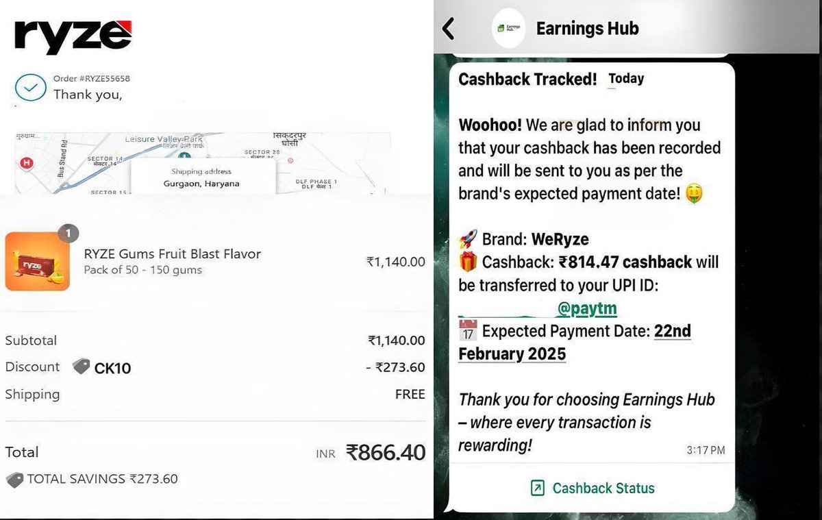 🔥 WeRyze Loot – Get It for FREE!

💰 Totally FREE for SBI Cashback Cardholders or any other cards offering 5% cashback on online shopping!

📢 Buy for FREE &amp; Resell Offline for Maximum Profit!

🛍️ Order RYZE Nicotine Chewing Gum &amp; Get 95% Cashback as UPI or Amazon Gift Card from
