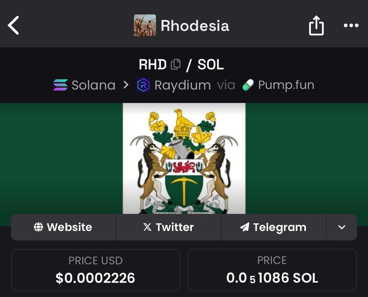Lordmiles's tweet photo. The Rhodesian meme coin is on track to become more valuable than the actual Zimbabwe dollar lmao https://t.co/323GG264YK