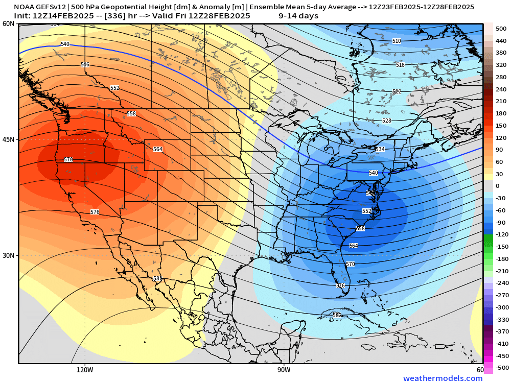 bam_weather's tweet photo. While the E. third of the US likely does remain mainly colder than normal out through the end of February and early March, we should see a lull in the storm track as well. 

Much more tolerable for the Central US following the extreme cold this next week! https://t.co/f7b2AljRtw