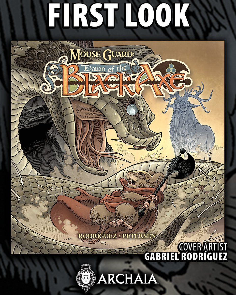 BOOM! Studios (@boomstudios) on Twitter photo Adventure with Bardrick--first mouse wielder of the legendary Black Axe--as he sets off on an epic quest of good versus evil!
Here’s your first look at MOUSE GUARD: DAWN OF THE BLACK AXE #1 from writer <a href="/mouseguard/">David Petersen</a> and artist <a href="/GR_comics/">Gabriel Rodríguez</a>!
Squeak your pre-order in by February 24th Adventure with Bardrick--first mouse wielder of the legendary Black Axe--as he sets off on an epic quest of good versus evil!
Here’s your first look at MOUSE GUARD: DAWN OF THE BLACK AXE #1 from writer <a href="/mouseguard/">David Petersen</a> and artist <a href="/GR_comics/">Gabriel Rodríguez</a>!
Squeak your pre-order in by February 24th