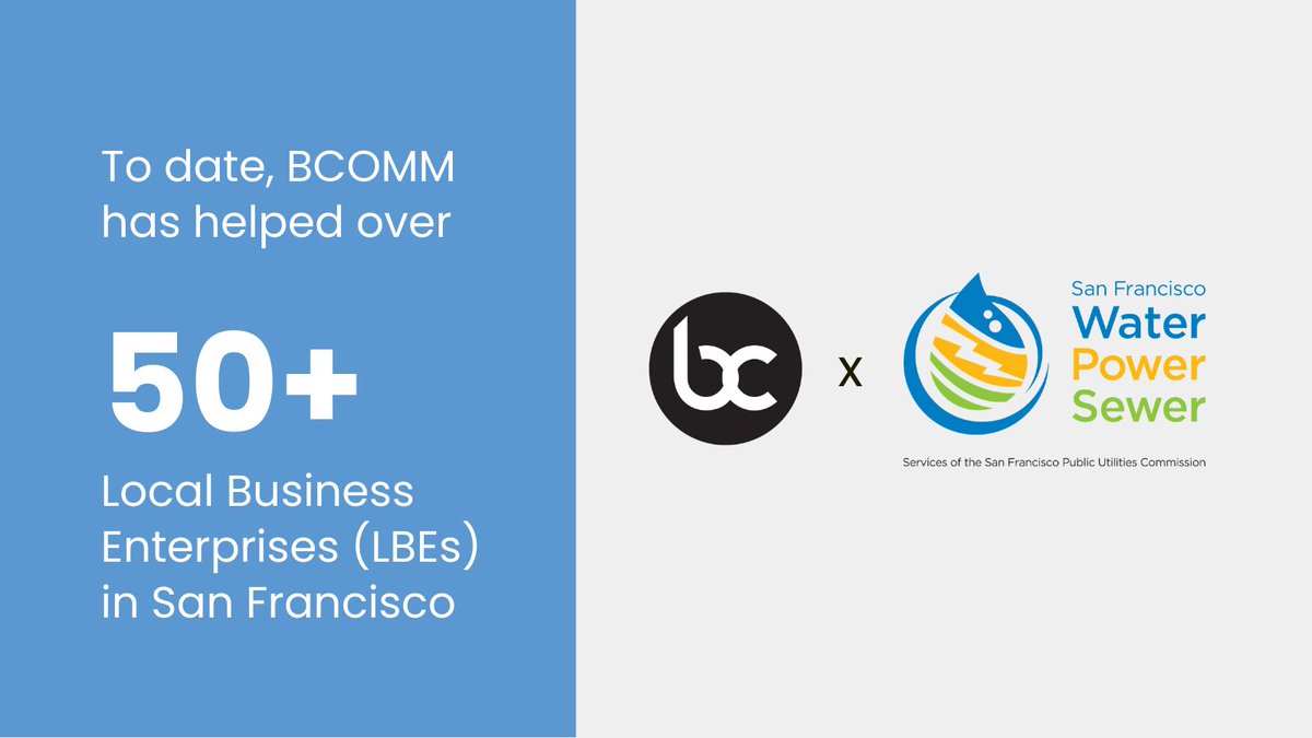 BonnerComm's tweet image. Since 2017, BCOMM has partnered with SFPUC’s Contractor Assistance Center to provide marketing &amp;amp; creative services for SF’s small businesses. 

We've helped 50+ LBEs with branding, social media &amp;amp; more—&amp;amp; we're just getting started! 

✨ Learn more: tr.ee/6DrVbI_oUc