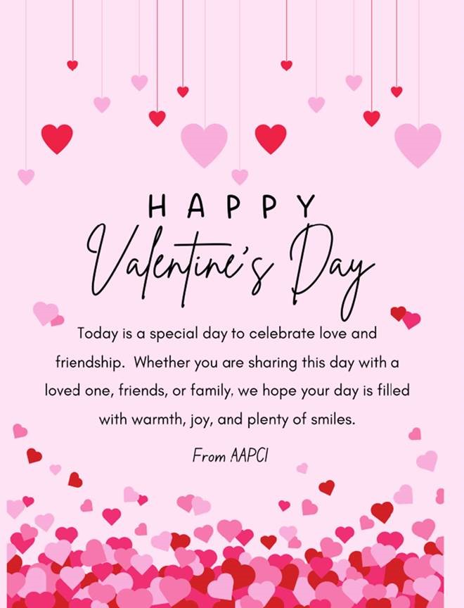 Happy Valentine's day from all of us at AAPCI 📷📷📷