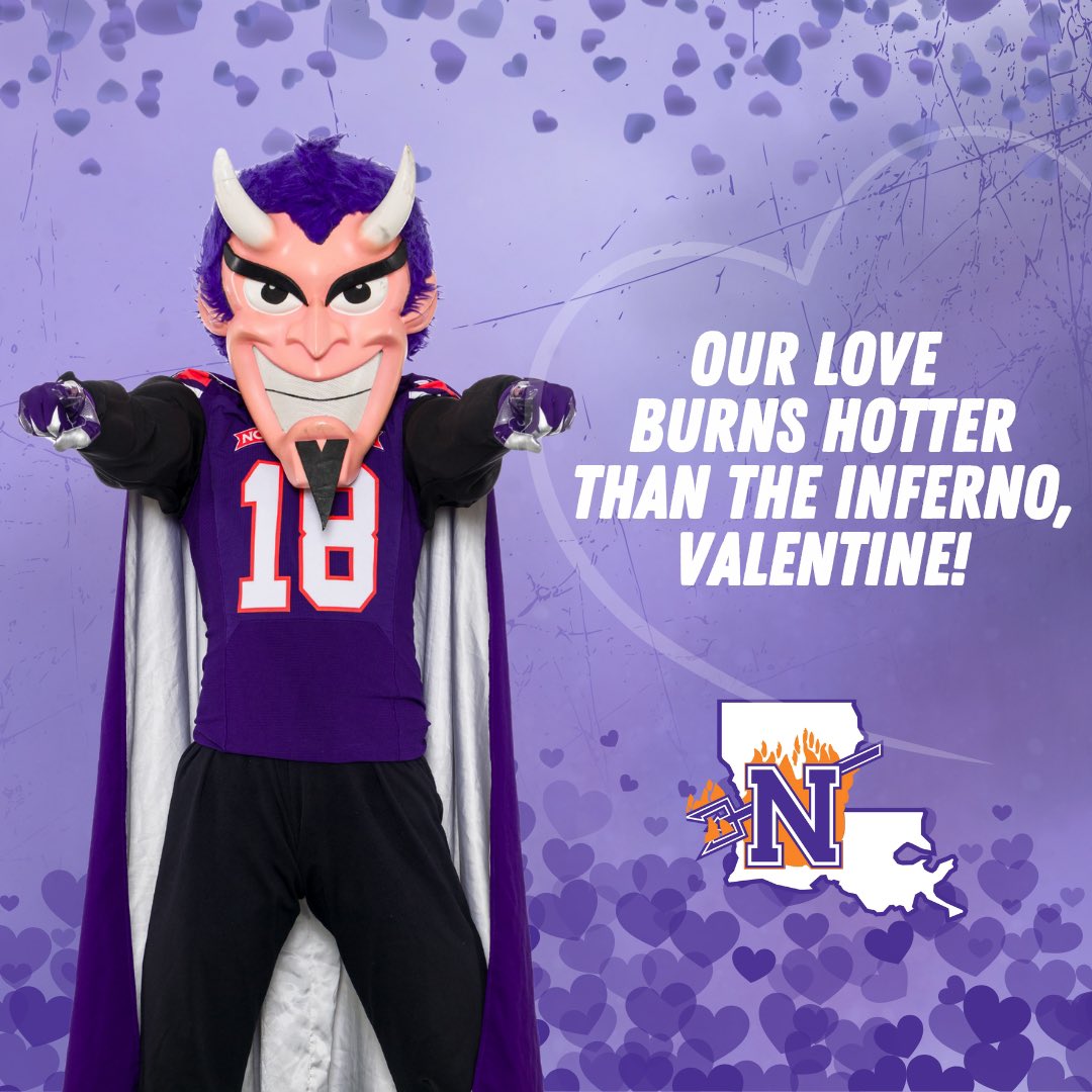 A Valentine for our Valentines 💜 (that’s you, Demon fans! 🫶) 

Date night idea: the B-Stro for <a href="/NSUDemonsBSB/">NSU Baseball</a> opening night vs. Central Arkansas at 6:30 PM! One lucky couple will win a date night gift basket from <a href="/raisingcanes/">Raising Cane's</a> to make this Valentine’s Day extra special 🤘