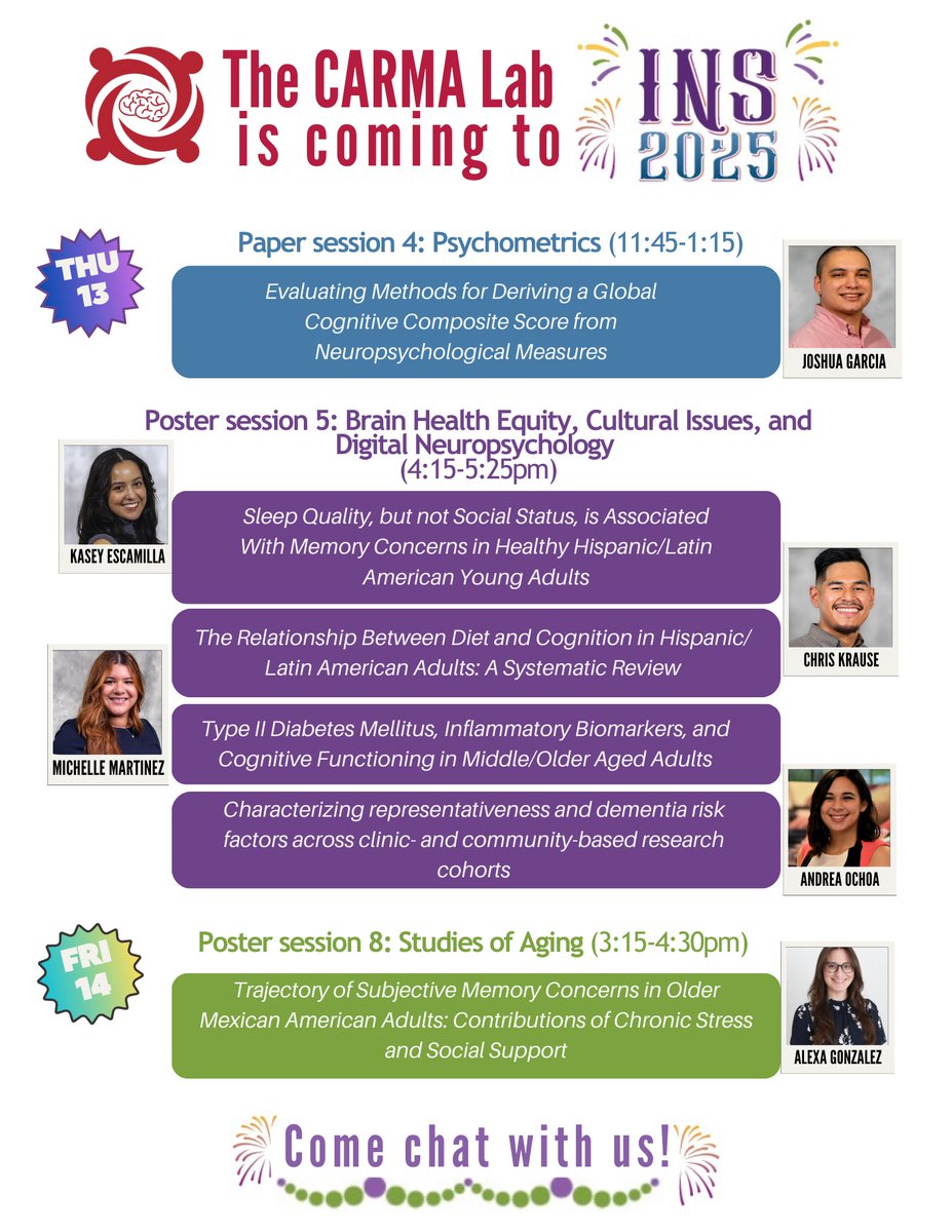 If you’re at #INS2025inNOLA make sure to check out <a href="/AlexaGonzalez35/">Alexa Gonzalez, MS, MA</a> ‘s poster today at 3:15! Super proud of my <a href="/CARMA_lab_UH/">CARMA Lab</a> family presenting awesome work this year. ✨