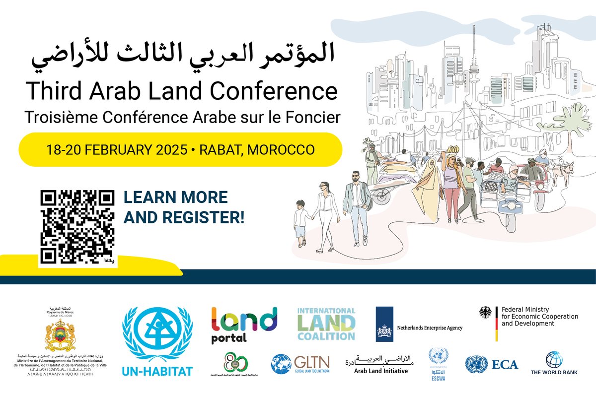 يعد #التمويل_القائم_على_الأراضي أمرًا حيويًا لتمويل مشاريع البنية التحتية الأساسية. 
يناقش المؤتمر العربي الثالث للأراضي استراتيجيات استخدام الأصول العقارية لتوليد الإيرادات من أجل توفير إسكان ميسور في #المنطقة_العربية.
🛑آخر فرصة للتسجيل للحضور الافتراضي: tinyurl.com/bd6h3bp5