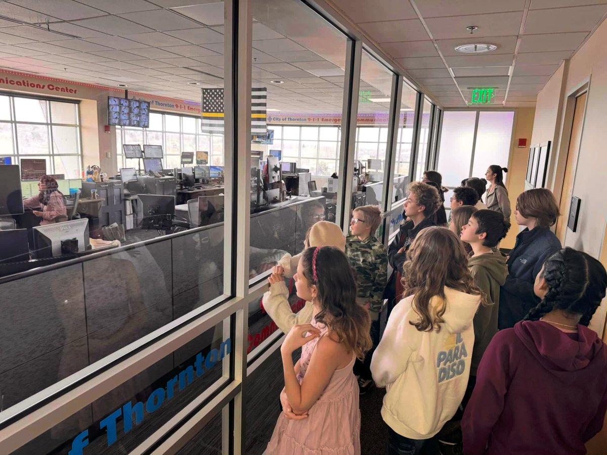ThorntonPolice's tweet photo. Our friends from Westgate Community School stopped by today as part of their annual Kindness Tour, bringing with them some wonderful handmade Valentines. These talented 7th and 8th graders had the opportunity to go behind the scenes at the police department, where they learned about dispatch, animal control, crime scene investigations, detectives, and patrol officers. They even had fun exploring a police car! Thank you, Westgate, for the thoughtful cards — your kindness is truly appreciated.
#TPDconnecting #TPDcommUNITY