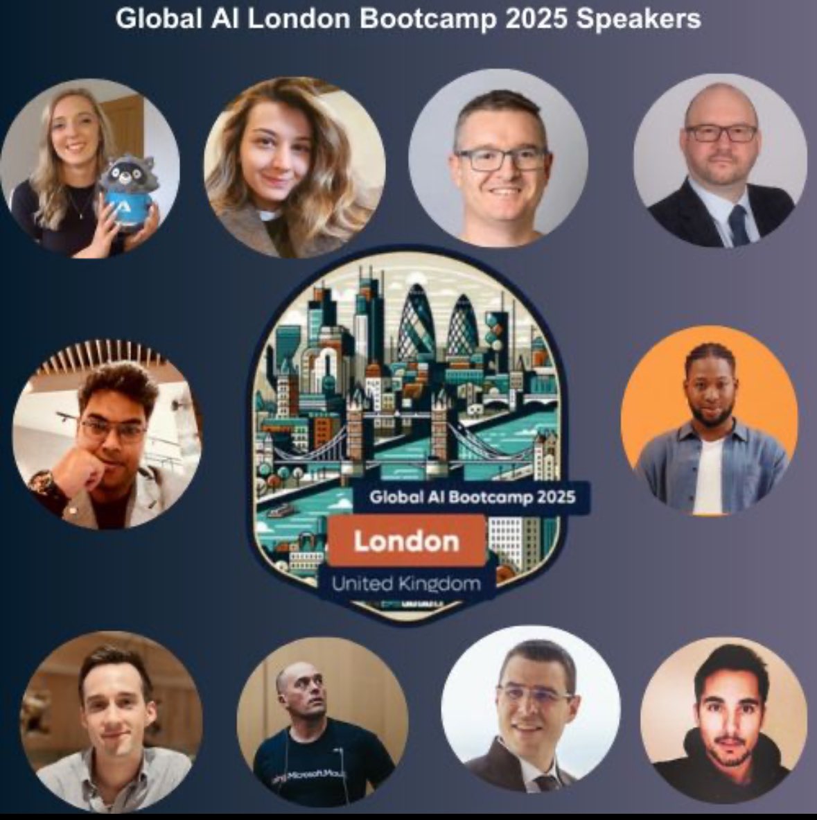 🚀 Exciting News! 🚀

We're thrilled to announce  our speakers lineup for the Global AI London Bootcamp 2025! 🌟 Join us for an incredible event filled with insights, innovation, and AI.

🎙️ Speakers:
<a href="/AmyKateNicho/">Amy Kate Boyd</a> : Opening Keynote
<a href="/chatterboxCoder/">Nathaniel Okenwa</a> Preventing Skynet: Managing