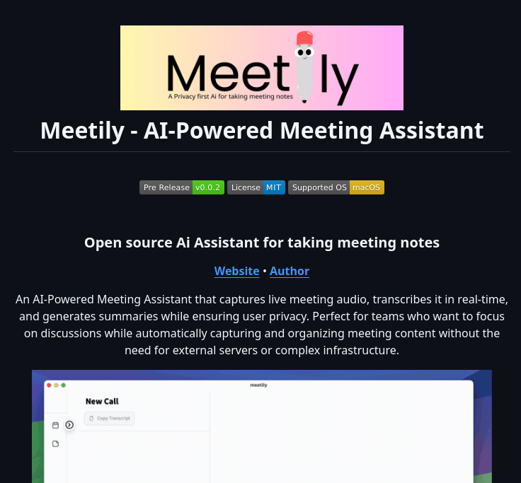 tom_doerr's tweet photo. AI meeting note taker https://t.co/es3ySPqwmx