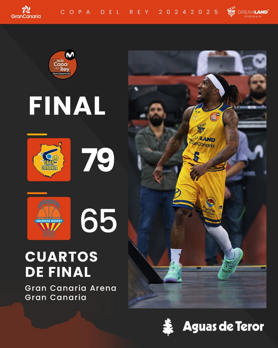 🏀 Final:

🐥 Dreamland Gran Canaria 79
🍊 Valencia Basket 65

🔥 #VamosGranca