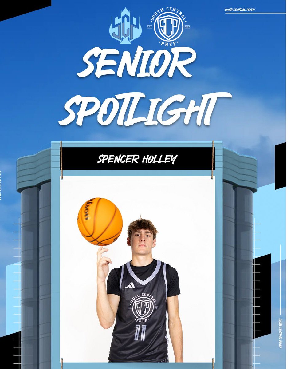 Senior Spotlight 
Spencer Holley ‘25
6’4 Guard | Bixby, Oklahoma 
Come out this Saturday @ 3 PM for Senior Day 
💎💎