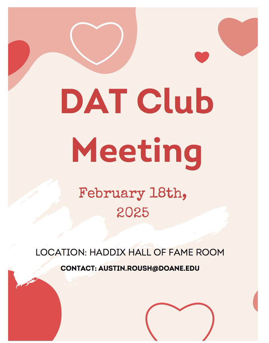 Join us for our monthly DAT meeting at 7pm on Tuesday!