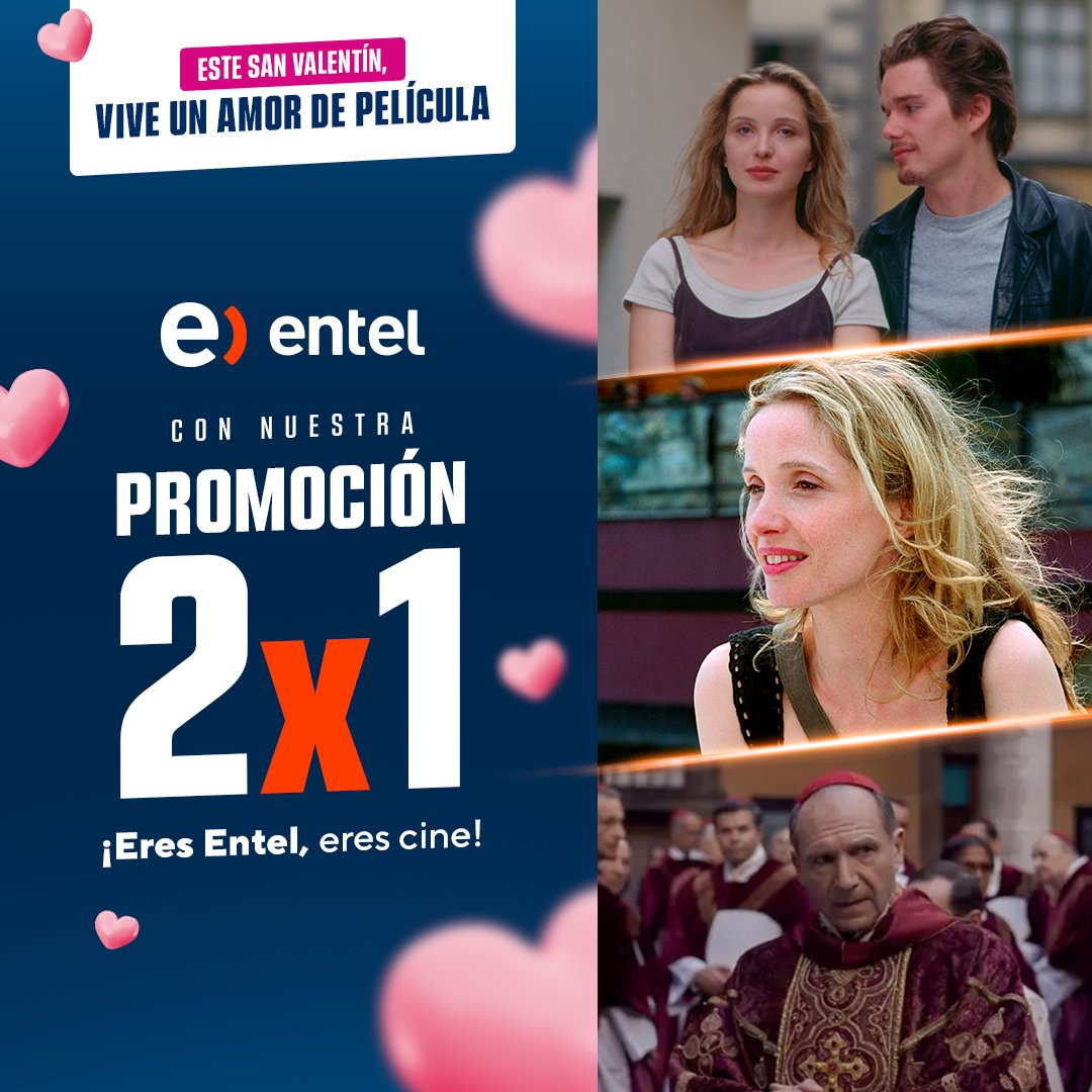 cineplanet's tweet photo. ¡CELEBRA SAN VALENTÍN CON CINEPLANET Y EL 2X1 DE ENTEL! 🎬😍
No hay mejor plan que compartir una gran historia con nosotros de cómplices…
Compra tus entradas en nuestra web 🌐 https://t.co/2pUrcN5ofn o app. 📲🎟🍿
#SanValentin #Cineplanet #PromoEntel https://t.co/DFeMdaianj