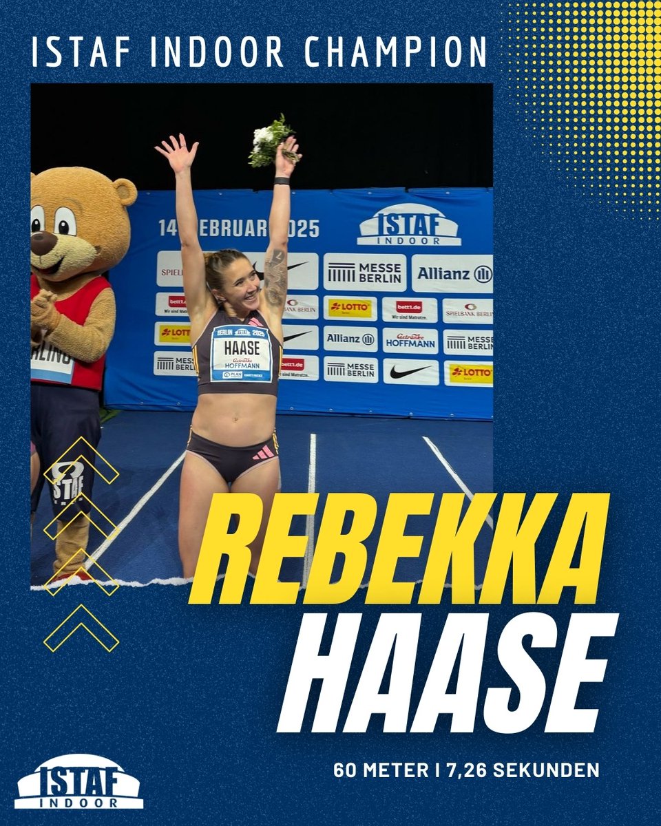 ISTAF INDOOR Berlin
Women - 60 m
1. Rebekka Haase 🇩🇪 7,26 sec
2. Lisa Mayer 🇩🇪 7,26 sec
3. Rani Rosius 🇧🇪 7,28 sec
#istafindoor #istaf #weltklasseleichtathletik #leichtathletik #trackandfield #athletics