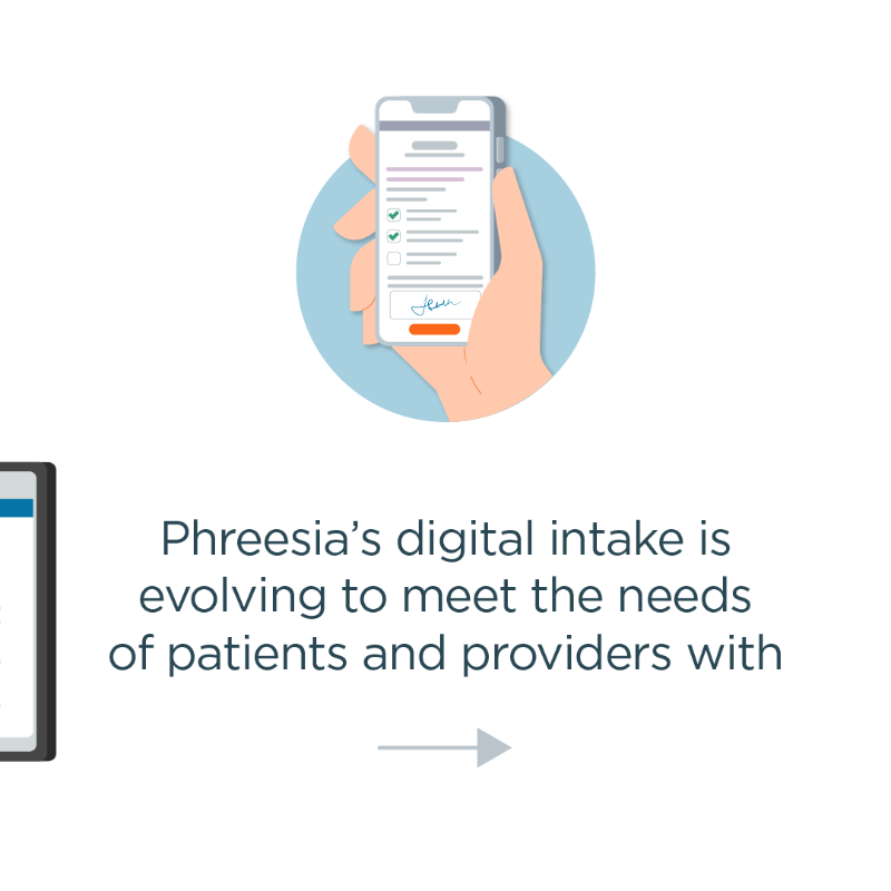 PhreesiaNetwork's tweet photo. Intake is changing, and for good reason. We’re breaking the intake process into shorter workflows to ensure #patients complete the process and see your content. 

Read our blog to learn about the improvements we’ve made to our #digitalintake process: https://t.co/lX4HKwTF5a