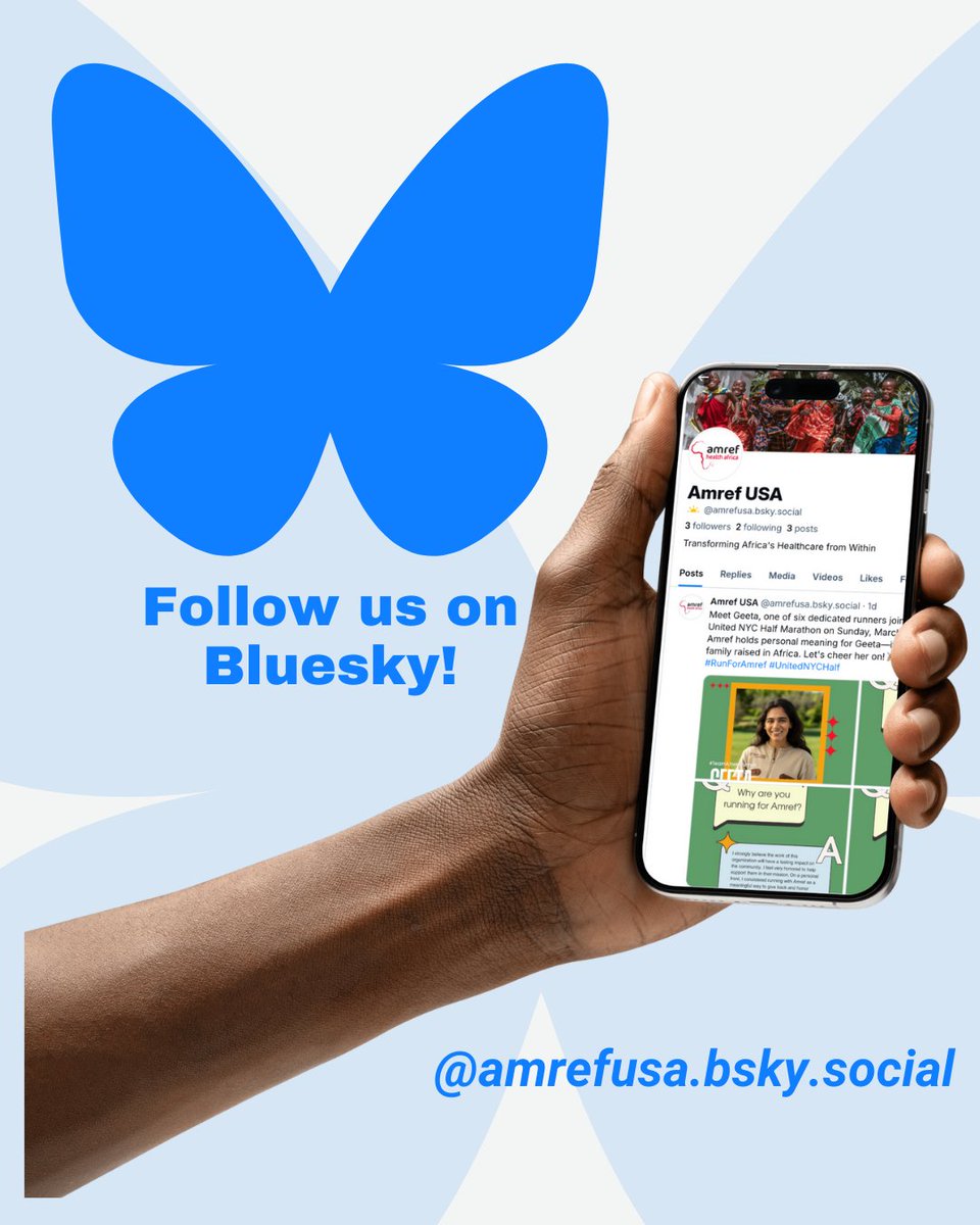 We’re officially on Bluesky! 🎉 Follow us for inspiring stories, health updates, and ways you can support life-changing programs across Africa. Join the conversation and help us spread hope and health! 💛    🔗 Follow us @amrefusa.bsky.social  #AmrefUSA