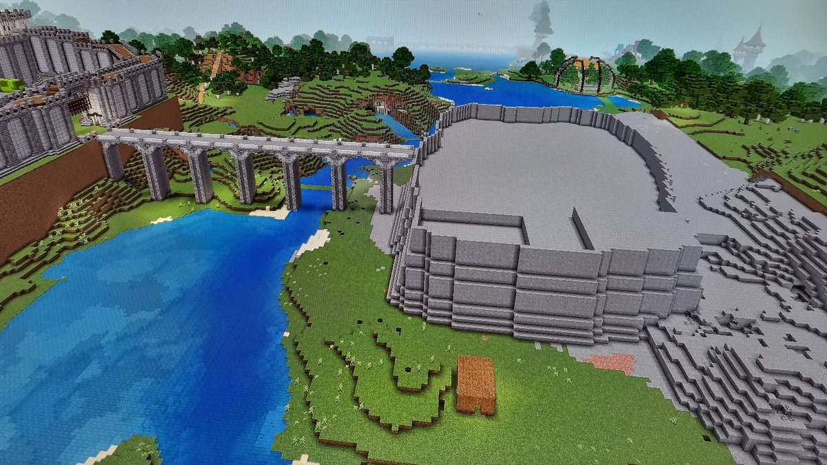 My minecraft project is coming along but at the same time feels like it's never-ending :woman_facepalming: gotta fill that all in then add grass to cover the stone and then build houses and things on top. It will be a little medieval village.