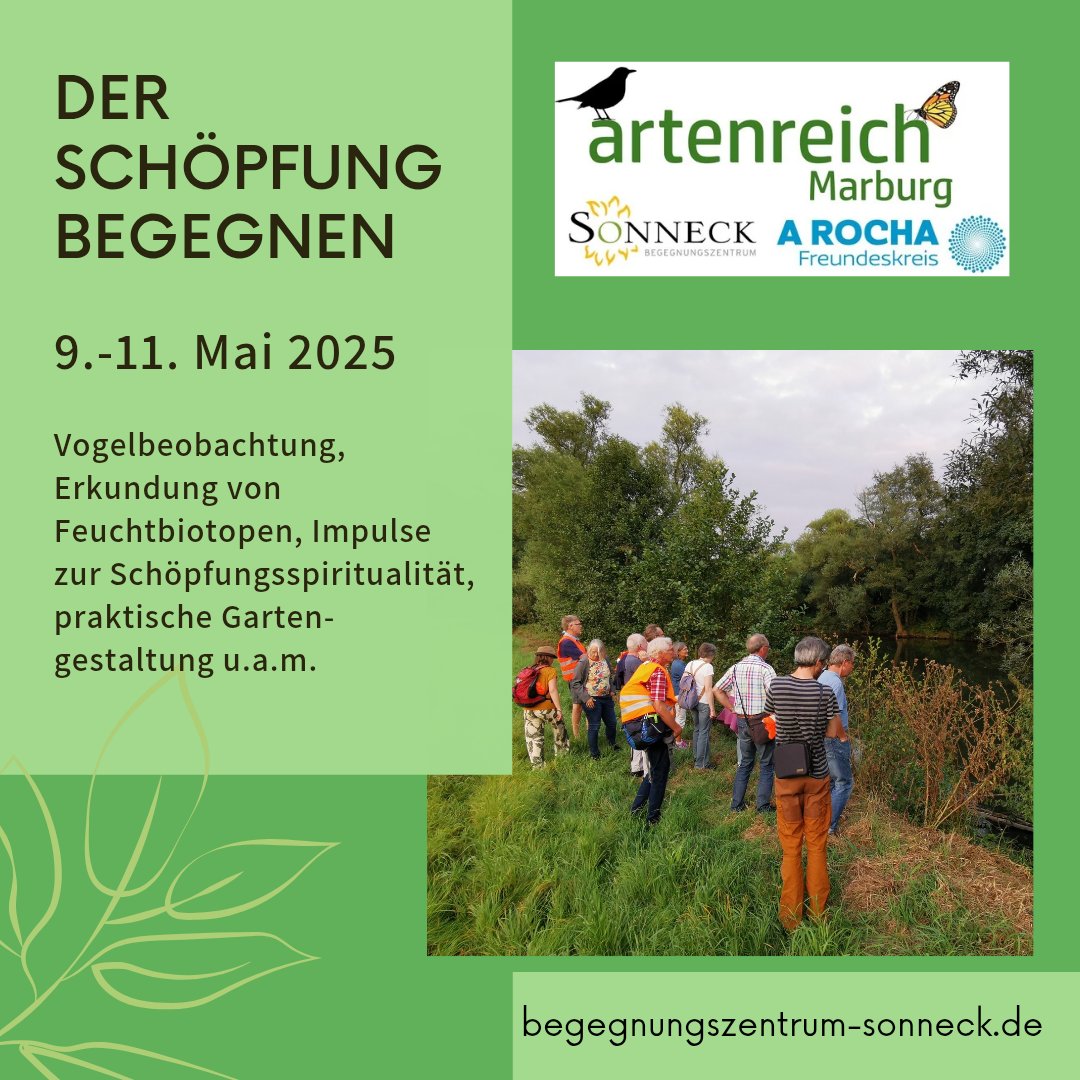 Engagement für Artenvielfalt! Save the date!
#artensterben stoppen! #artenvielfalt fördern - #schöpfung bewahren! 
Sei in #Marburg dabei! Info: begegnungszentrum-sonneck.de/artenreich-der…
@nw_klimagerecht
@marcomichalzik
@Stadt_Marburg
@michainitiative