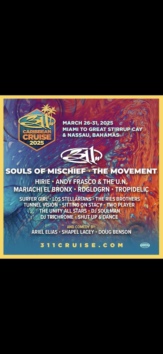 LightningFan083's tweet image. SOON!!!!! 🌊🌊🌊🛳️😎👽🥜💜
@311 @311Cruise @pnut #5Timer
