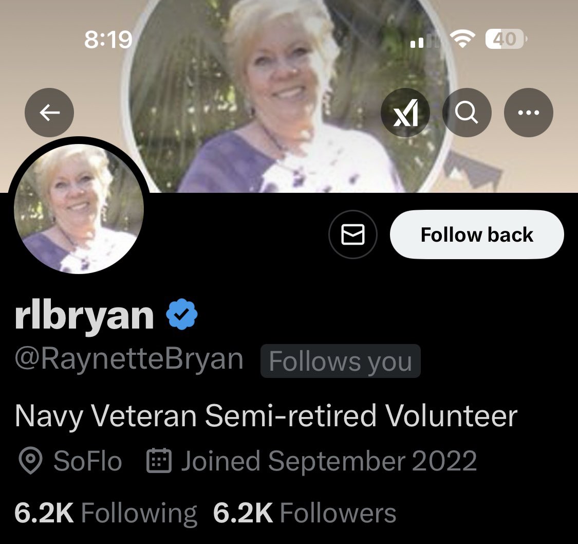 Please give <a href="/RaynetteBryan/">rlbryan</a> a follow and a repost or shoutout to show our gratitude for her service.

Navy Veteran

Thank you for your service.  We appreciate you.